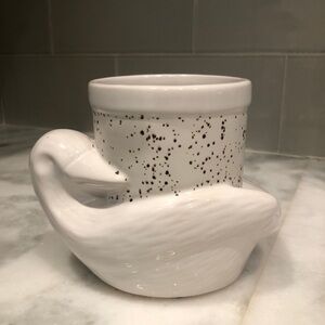 Anthropologie Camp Home White Swan Vase
